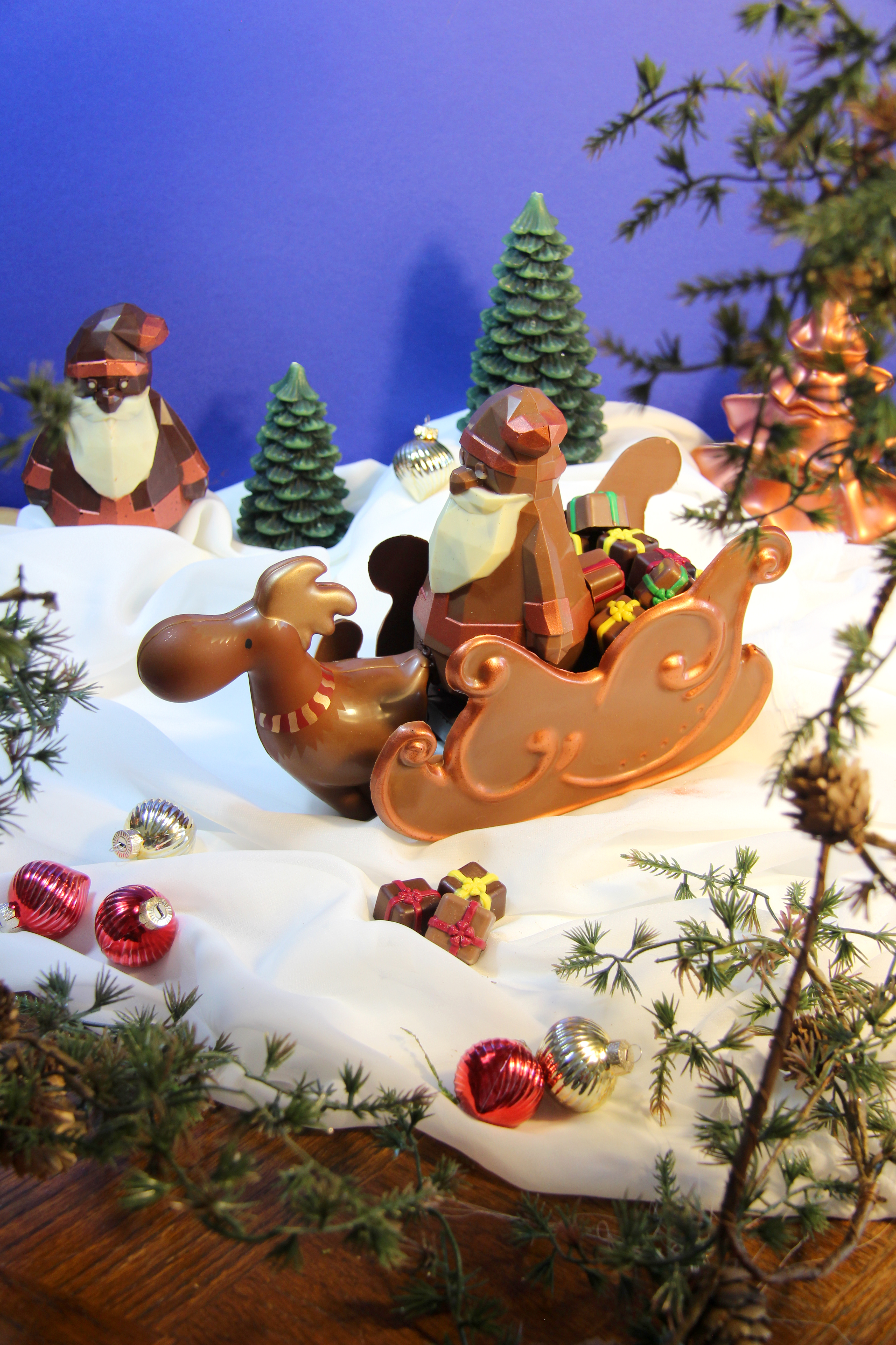 Traîneau du Père Noël en chocolat