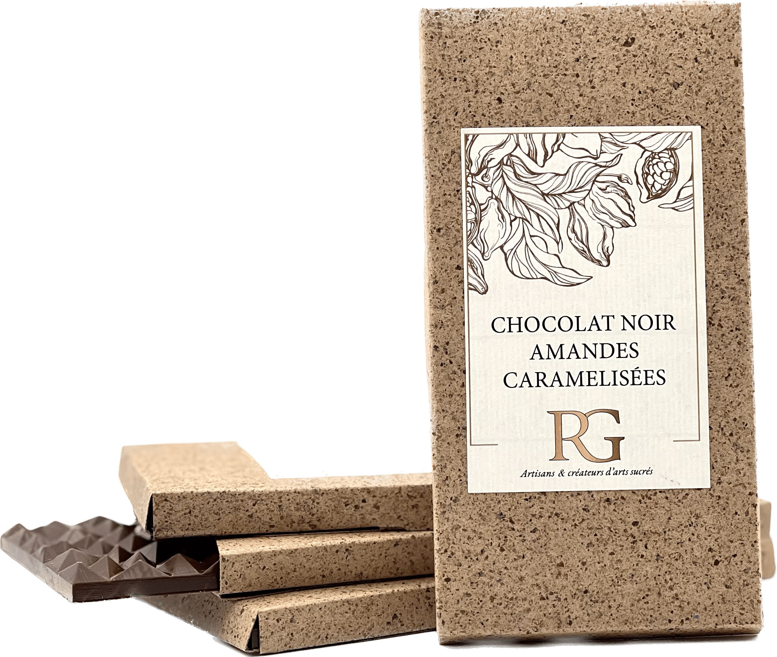 Chocolat noir 70% aux amandes caram&eacute;lis&eacute;es
