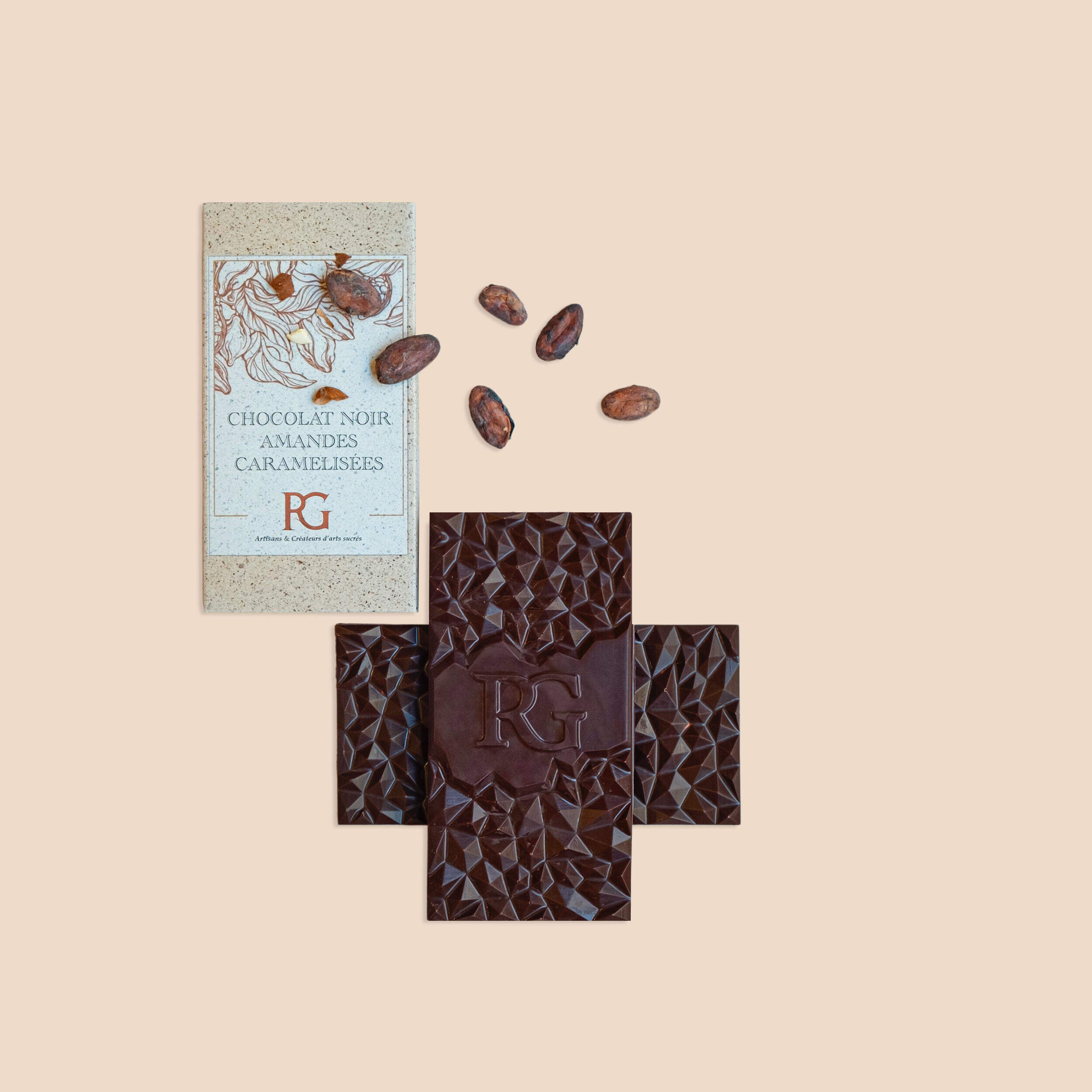 Chocolat noir amandes caram&eacute;lis&eacute;es